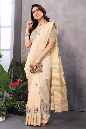 Floral zari kanjeevaram saree