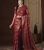 Ethnic motif zari woven kanjeevaram saree