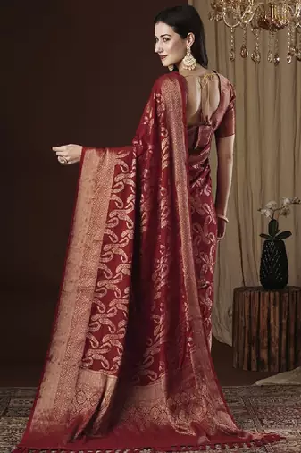 Ethnic motif zari woven kanjeevaram saree