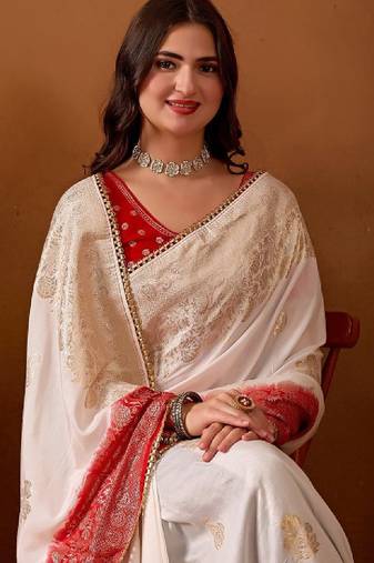 Woven design zari silk blend kanjeevaram saree