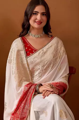 Woven design zari silk blend kanjeevaram saree