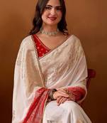 Woven design zari silk blend kanjeevaram saree