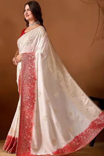 Woven design zari silk blend kanjeevaram saree