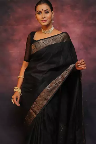 Woven design zari art silk saree