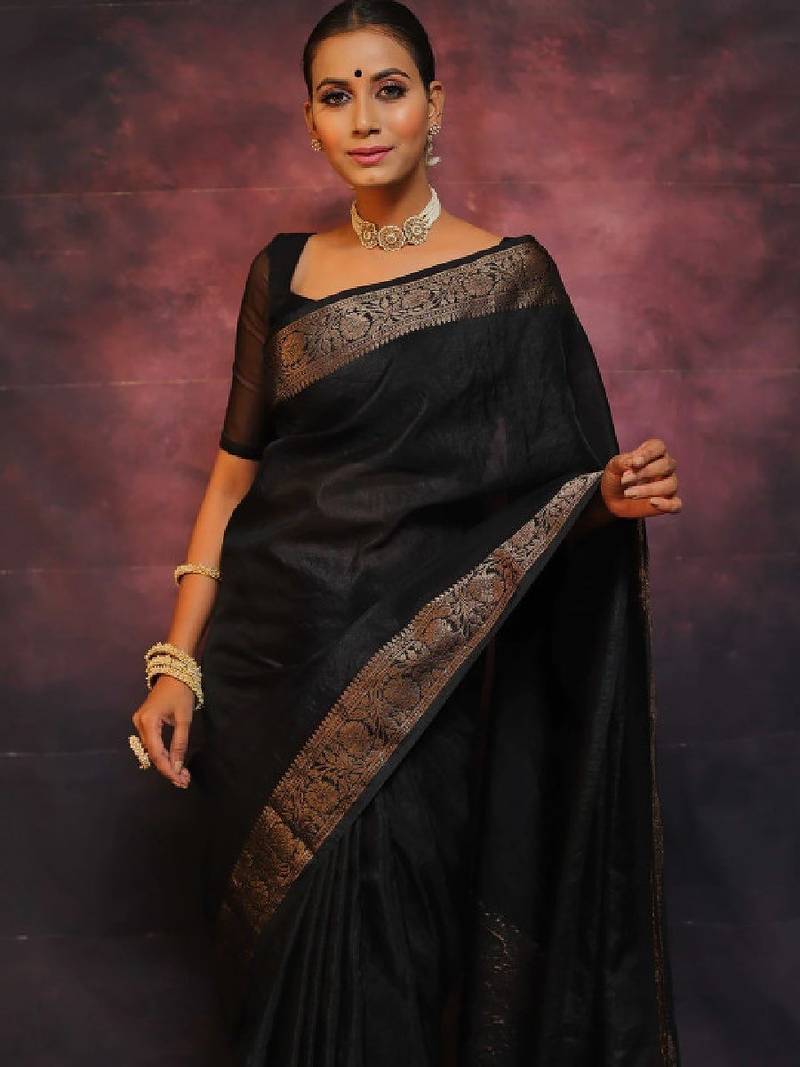 Woven design zari art silk saree