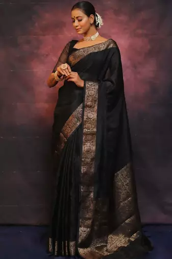 Woven design zari art silk saree