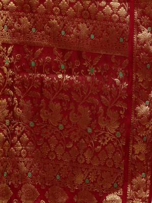 Beige art silk woven design kanjeevaram saree 3
