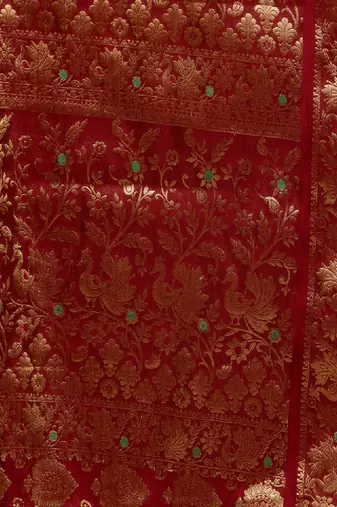 Beige art silk woven design kanjeevaram saree