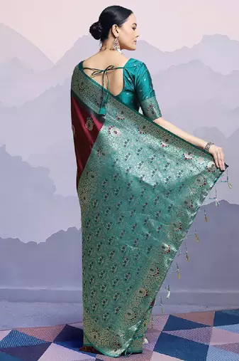 Woven design kanjeevaram saree