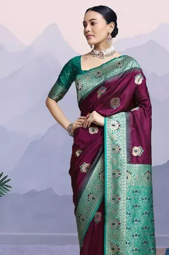 Woven design kanjeevaram saree