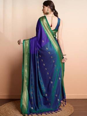 Woven design zari art silk handloom kanjeevaram saree 1