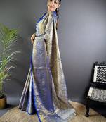 Woven design zari tissue kanjeevaram saree