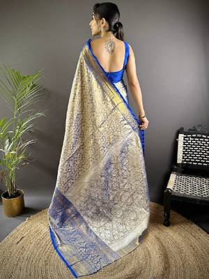 Woven design zari tissue kanjeevaram saree 2