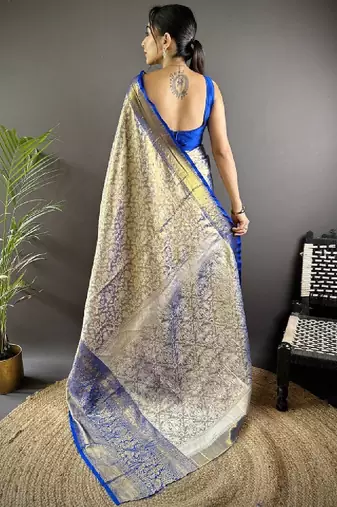 Woven design zari tissue kanjeevaram saree