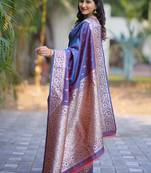 Polka dot zari silk blend kanjeevaram saree