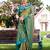 Turquoise blue & green ethnic motifs woven design zari kanjivaram saree