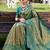 Turquoise blue & green ethnic motifs woven design zari kanjivaram saree