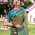 Turquoise blue & green ethnic motifs woven design zari kanjivaram saree