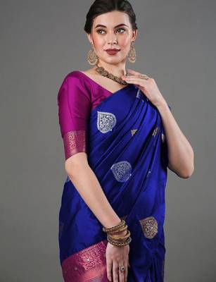 Ethnic woven design zari kanjeevaram saree 3