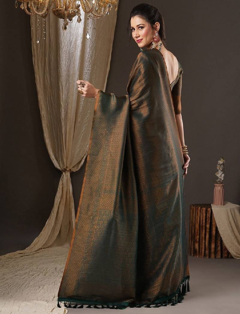 Ethnic motifs zari pure georgette kanjeevaram saree