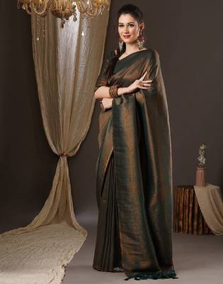 Ethnic motifs zari pure georgette kanjeevaram saree 2
