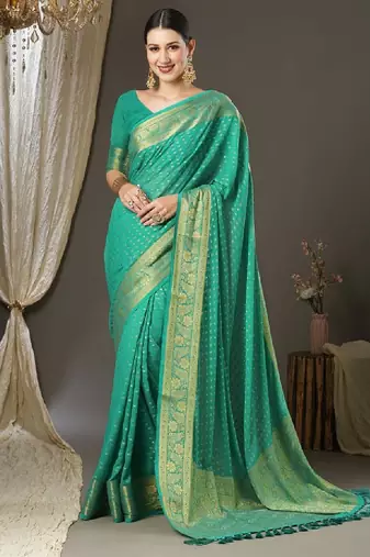 Ethnic motifs woven designed zari kanjeevaram sarees
