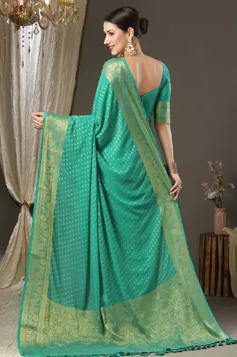 Ethnic motifs woven designed zari kanjeevaram sarees