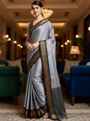 Woven design zari art silk handloom kanjeevaram saree 1