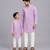 Pastel purple kurta pyjama with attached jacket father son combo set