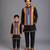 Black kurta ethnic set with colorful panels father son combo set