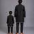 Black kurta ethnic set with colorful panels father son combo set