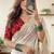 White Color Embroidery Sequence Border Work Chiffon Saree