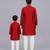 Maroon chanderi panel kurta pyjama father son combo set