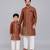 Brown chanderi panel kurta pyjama father son combo set