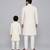 Off white velvet kurta set with chanderi panel father son combo set