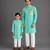 Anchor thread embroidered blue kurta father son combo set