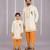 Purple ganpati printed kurta father son combo set