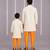 Purple ganpati printed kurta father son combo set
