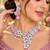 Pink Crystal Bridal Necklace Earrings Set, Floral Indian Wedding Jewelry