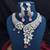 Pink Crystal Bridal Necklace Earrings Set, Floral Indian Wedding Jewelry