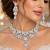 Crystal Floral Bridal Necklace & Earrings Set, Rhinestone Statement Jewelry