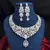 Crystal Floral Bridal Necklace & Earrings Set, Rhinestone Statement Jewelry