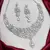 Crystal Floral Bridal Necklace & Earrings Set, Rhinestone Statement Jewelry