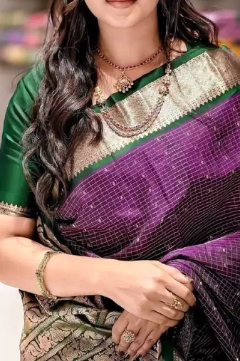 Zari silk blend designer kanjeevaram saree