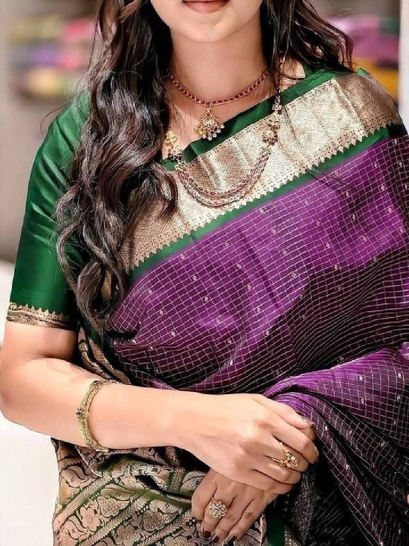 Zari silk blend designer kanjeevaram saree