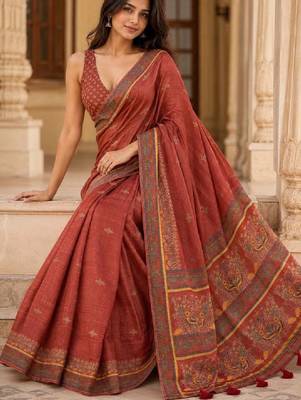 Paisley art silk kanjeevaram saree 4