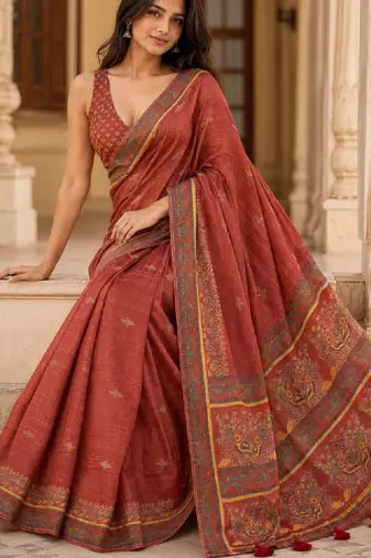 Paisley art silk kanjeevaram saree
