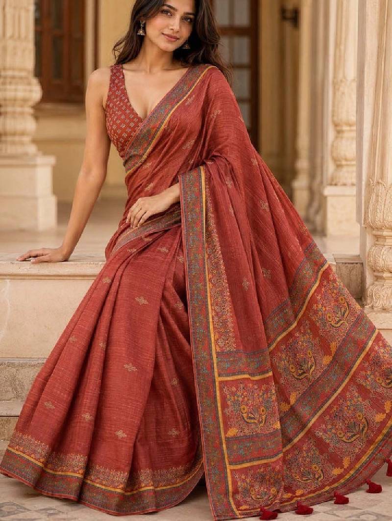 Paisley art silk kanjeevaram saree