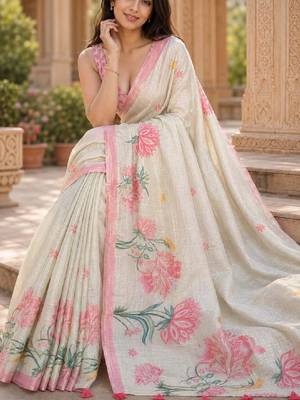 Floral art silk kanjeevaram saree 3