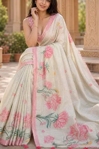 Floral art silk kanjeevaram saree